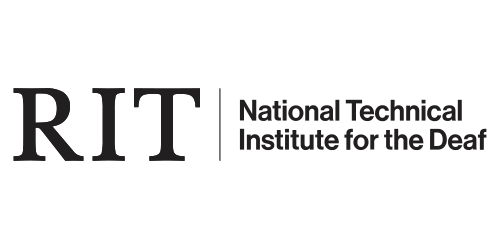 Logo for Rochester Institute of Technology, national technical institute for the deaf